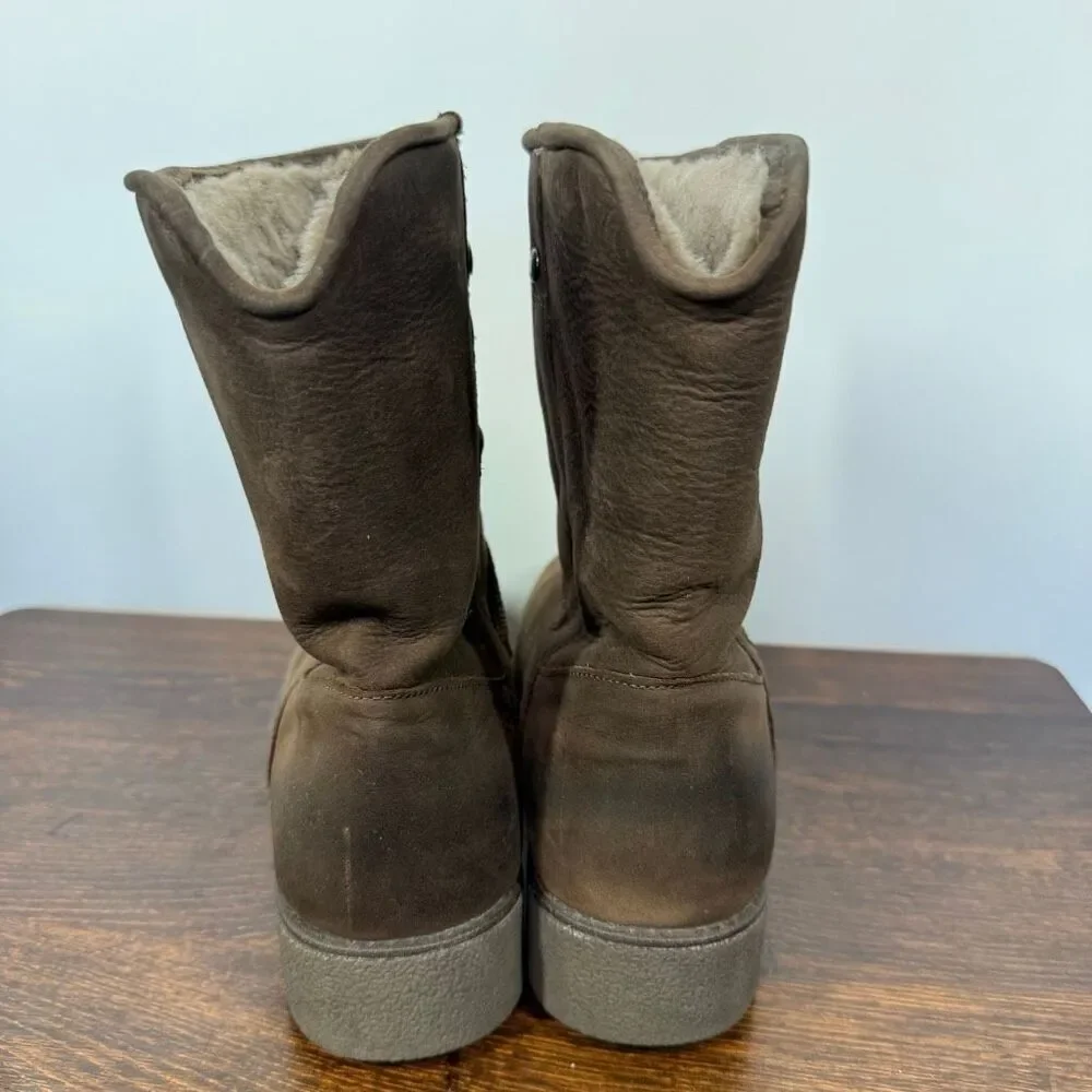 Abeo Women’s Burlington brown leather shearling lined boot size 10